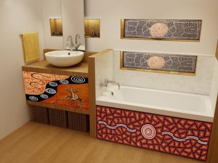 Aborigine style bathroom