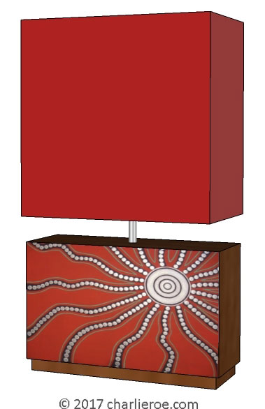 New Aborigine style dot painted table lamp
