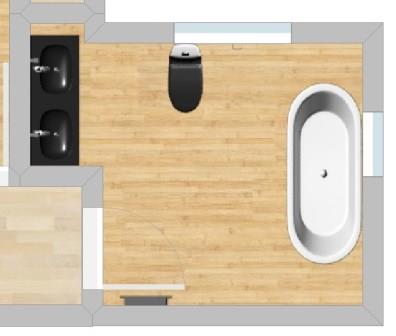 New Art Deco bathroom floor plan