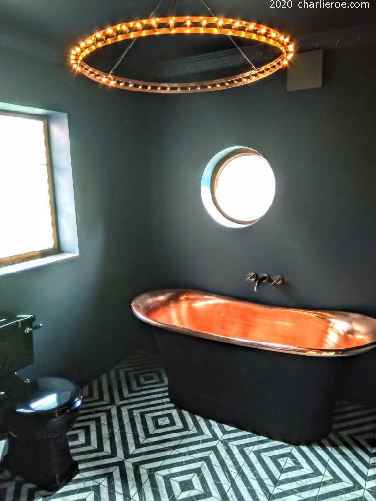 New Art Deco finished bathroom with 2 door bathroom vanity unit with Art Deco Abstract doors design