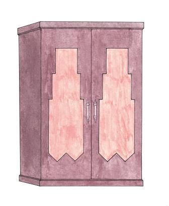 Art Deco bedroom 2 door wardrobes furniture
