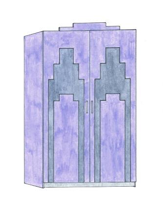 new Art Deco bedroom 'Skyscraper' style 2 door bedroom wardrobe furniture