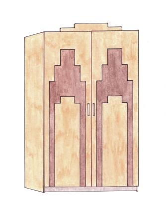 new Art Deco bedroom 'Skyscraper' style 2 door bedroom wardrobe furniture
