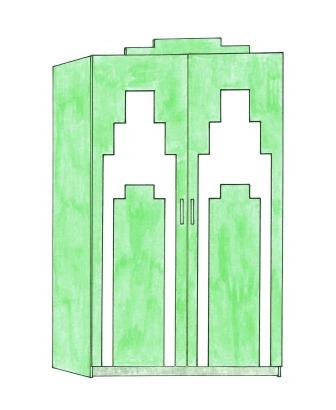 new Art Deco bedroom 'Skyscraper' style 2 door bedroom wardrobe furniture