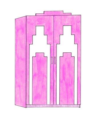 new Art Deco bedroom 'Skyscraper' style 2 door bedroom wardrobe furniture