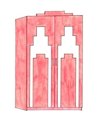 new Art Deco bedroom 'Skyscraper' style 2 door bedroom wardrobe furniture