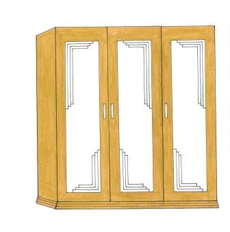 new Art Deco 3 door wardrobe design furniture