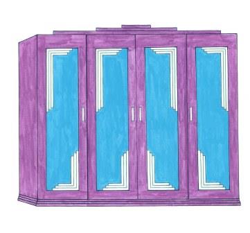 new Art Deco 4 door wardrobe design furniture