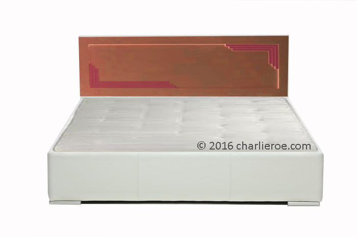 new Art Deco painted bedroom bed headboard with stepped mouldings
