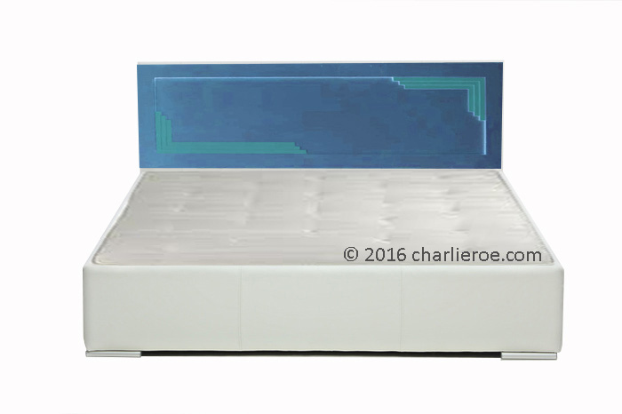 new Art Deco painted bedroom bed headboard with stepped mouldings