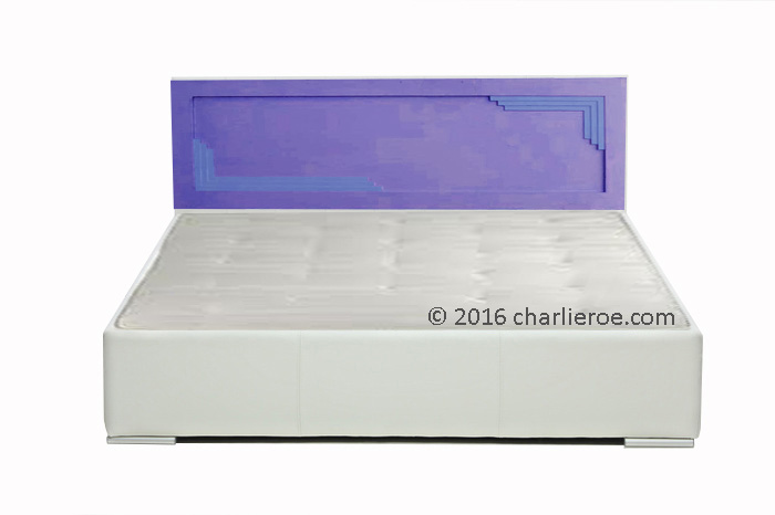 new Art Deco painted bedroom bed headboard with stepped mouldings