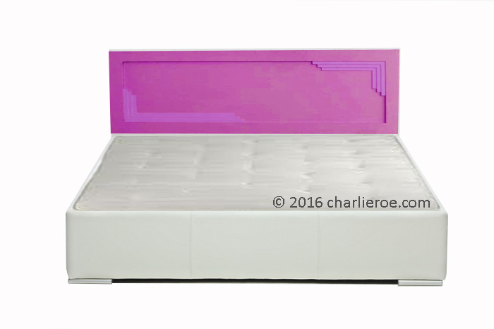 new Art Deco painted bedroom bed headboard with stepped mouldings