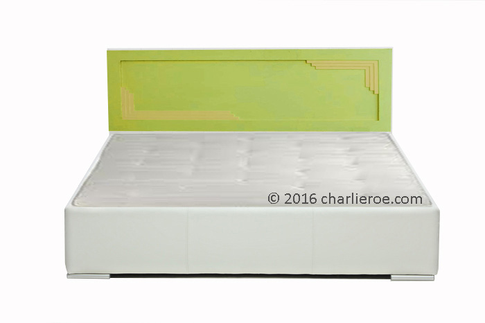 new Art Deco painted bedroom bed headboard with stepped mouldings