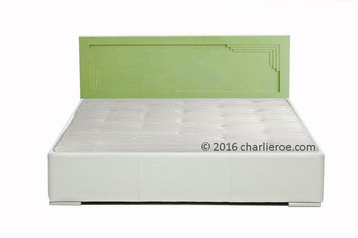 new Art Deco painted bedroom bed headboard with stepped mouldings