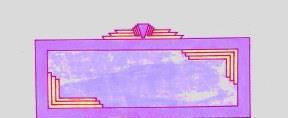 new Art Deco painted bedroom bed headboard with stepped mouldings