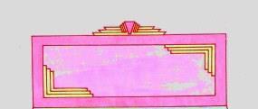 new Art Deco painted bedroom bed headboard with stepped mouldings