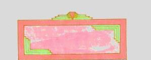 new Art Deco painted bedroom bed headboard with stepped mouldings