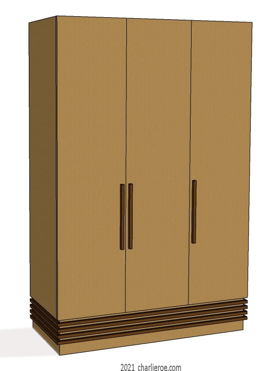 new Art Deco Streamlined 3 door wardrobe bedroom furniture