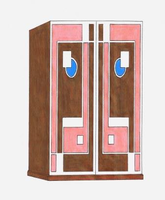 New Walter Dorwin Teague Art Deco painted Cubist Geometric bedroom wardrobes furniture