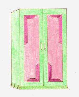Art Deco bedroom 2 door wardrobe design