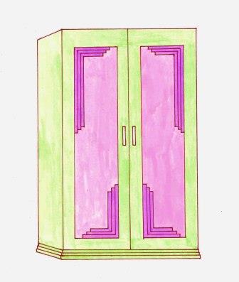 Art Deco bedroom 2 door wardrobe design
