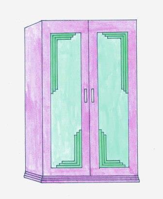 Art Deco bedroom 2 door wardrobe design