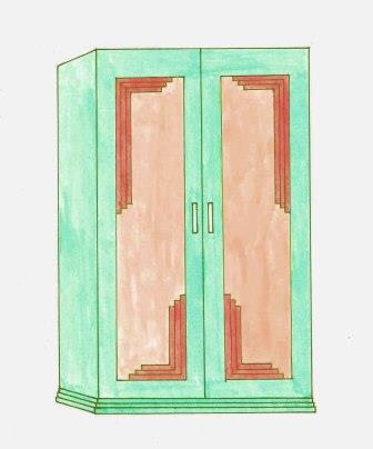Art Deco bedroom 2 door wardrobe design