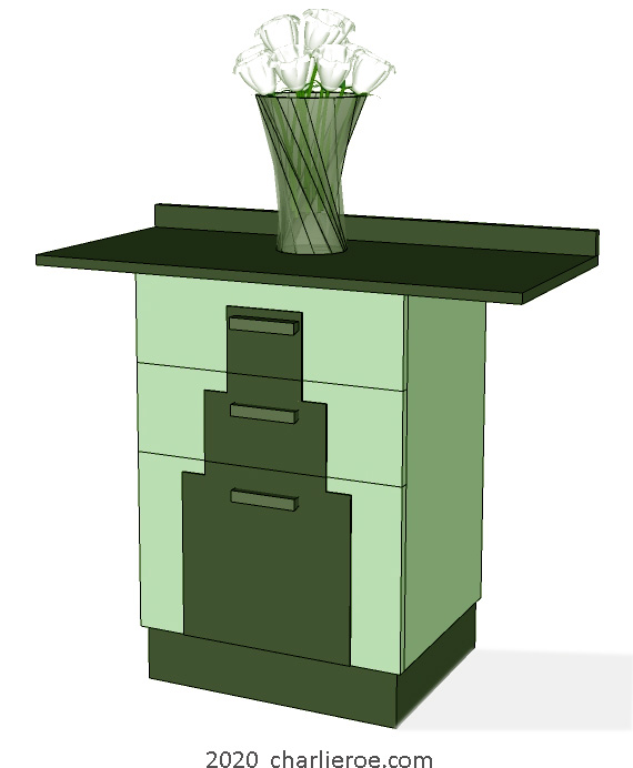 New Art Deco Skyscraper style 2 door x double painted wardrobes with Skyscraper style door handles