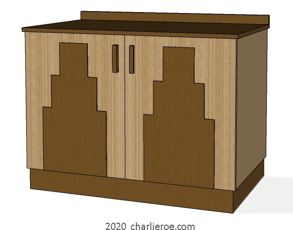 New Art Deco Skyscraper style 2 door x double painted wardrobes with Skyscraper style door handles