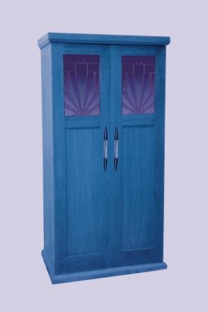New Art Deco wardrobe with Cubist glass panels