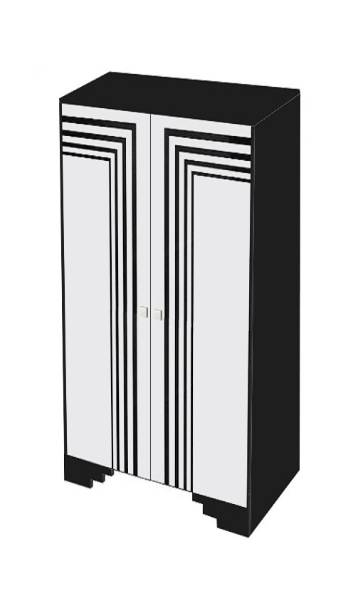 New Art Deco wardrobe with Streamline speed lines