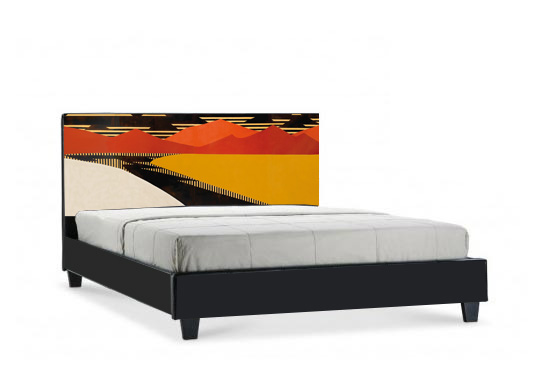 New Jean Dunand Art Deco painted bedroom bed headboard