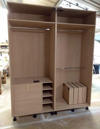 Fitting out the interiors of new wardrobes, space planning with hanging rails, shelves, chests of drawers, mirrors, tie rails, shoe racks, etc.