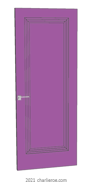 new bespoke Art Deco wood & painted interior door with stepped door mouldings