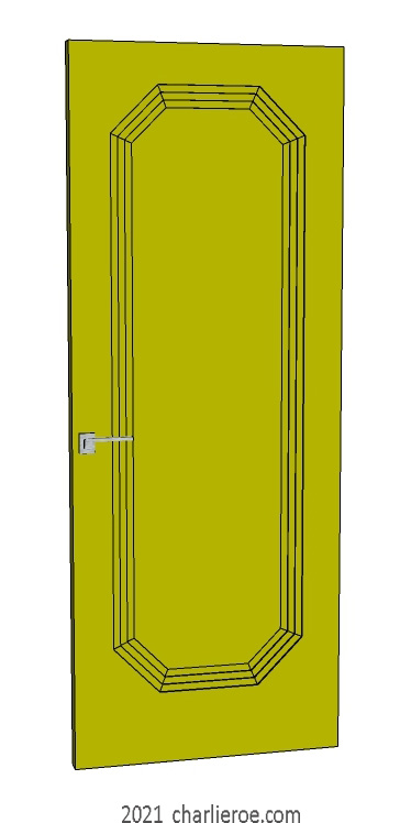 new bespoke Art Deco wood & painted interior door with stepped door mouldings