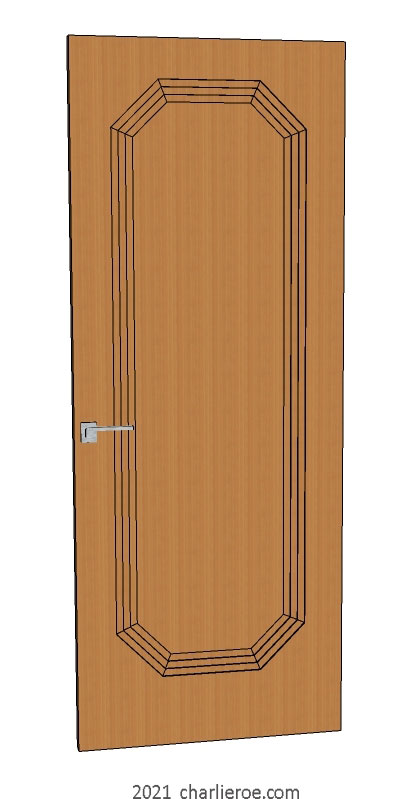 new bespoke Art Deco wood & painted interior door with stepped door mouldings