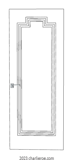 new bespoke Art Deco wood & painted interior door with stepped door mouldings
