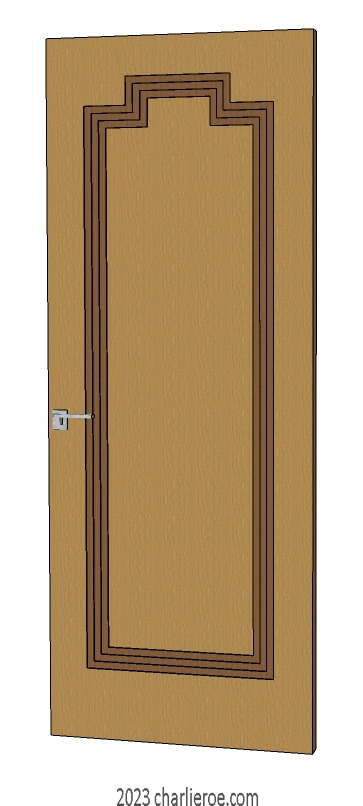 new bespoke Art Deco wood & painted interior door with stepped door mouldings