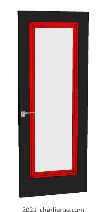 new bespoke Art Deco wood & painted interior door with stepped door mouldings