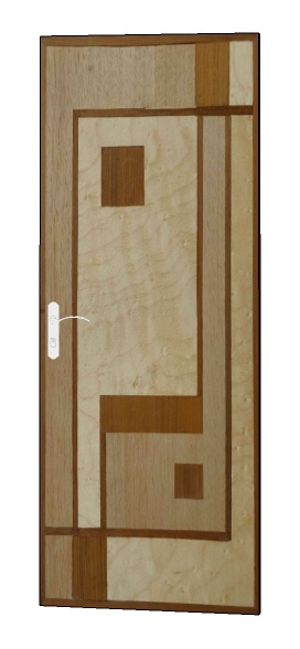new bespoke Art Deco Moderne Cubist style marquetry veneered interior house door