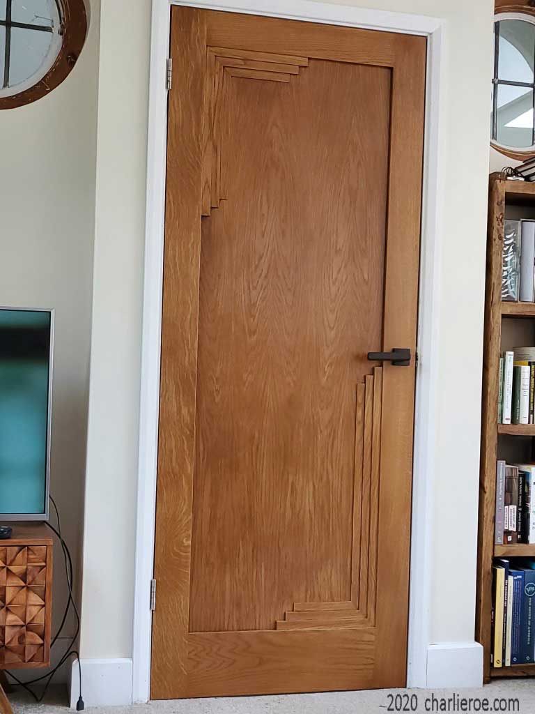 new bespoke Art Deco Oak & painted interior doors with stepped corner details