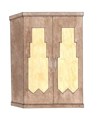 new Art Deco 'Skyscraper' style 2 door bookcase cupboard furniture