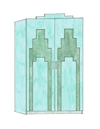 new Art Deco bedroom 'Skyscraper' style 2 door bedroom wardrobe furniture