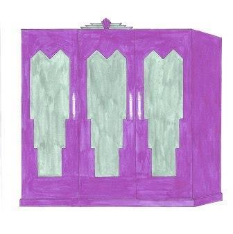 new Art Deco 'Skyscraper' style bedroom 3 door wardrobe furniture