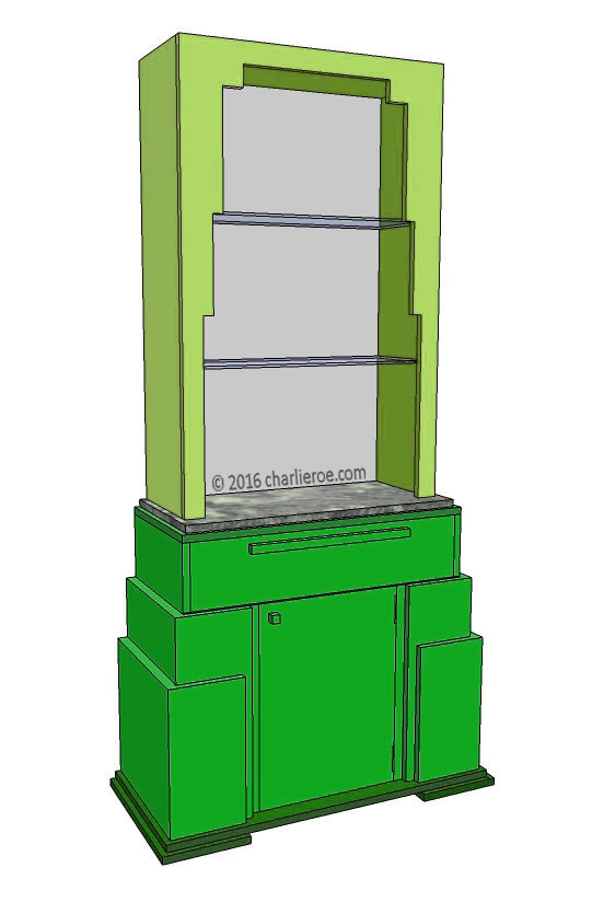 new Art Deco stepped Skyscraper style bookcase storage cabinet cupboard
