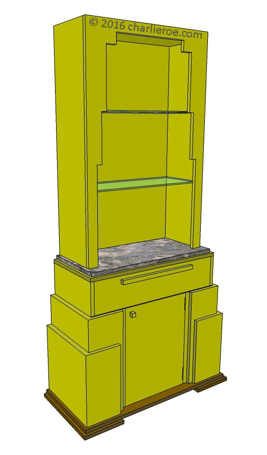 new Art Deco stepped Skyscraper style bookcase storage cabinet cupboard
