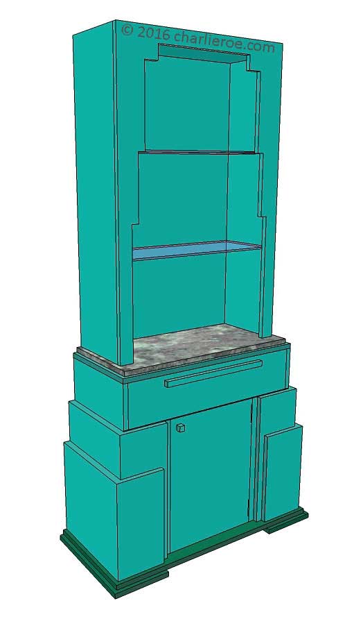 new Art Deco stepped Skyscraper style bookcase storage cabinet cupboard