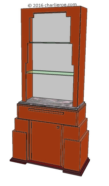 new Art Deco stepped Skyscraper style bookcase storage cabinet cupboard