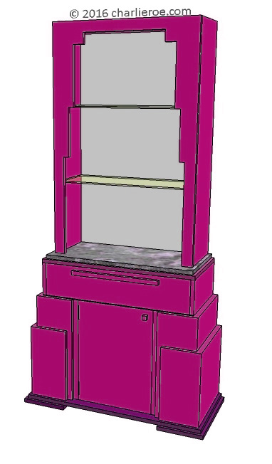 new Art Deco stepped Skyscraper style bookcase storage cabinet cupboard