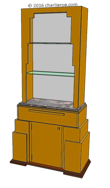 new Art Deco stepped Skyscraper style bookcase storage cabinet cupboard